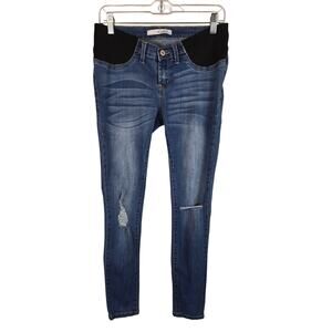 KanCan Maternity Whiskering Distressed Women's Skinny Jeans 5 - 26